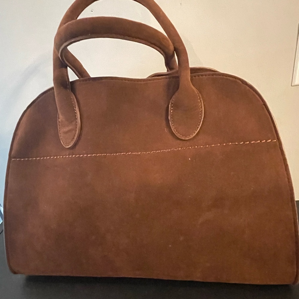 Elegant Brown Suede Handbag